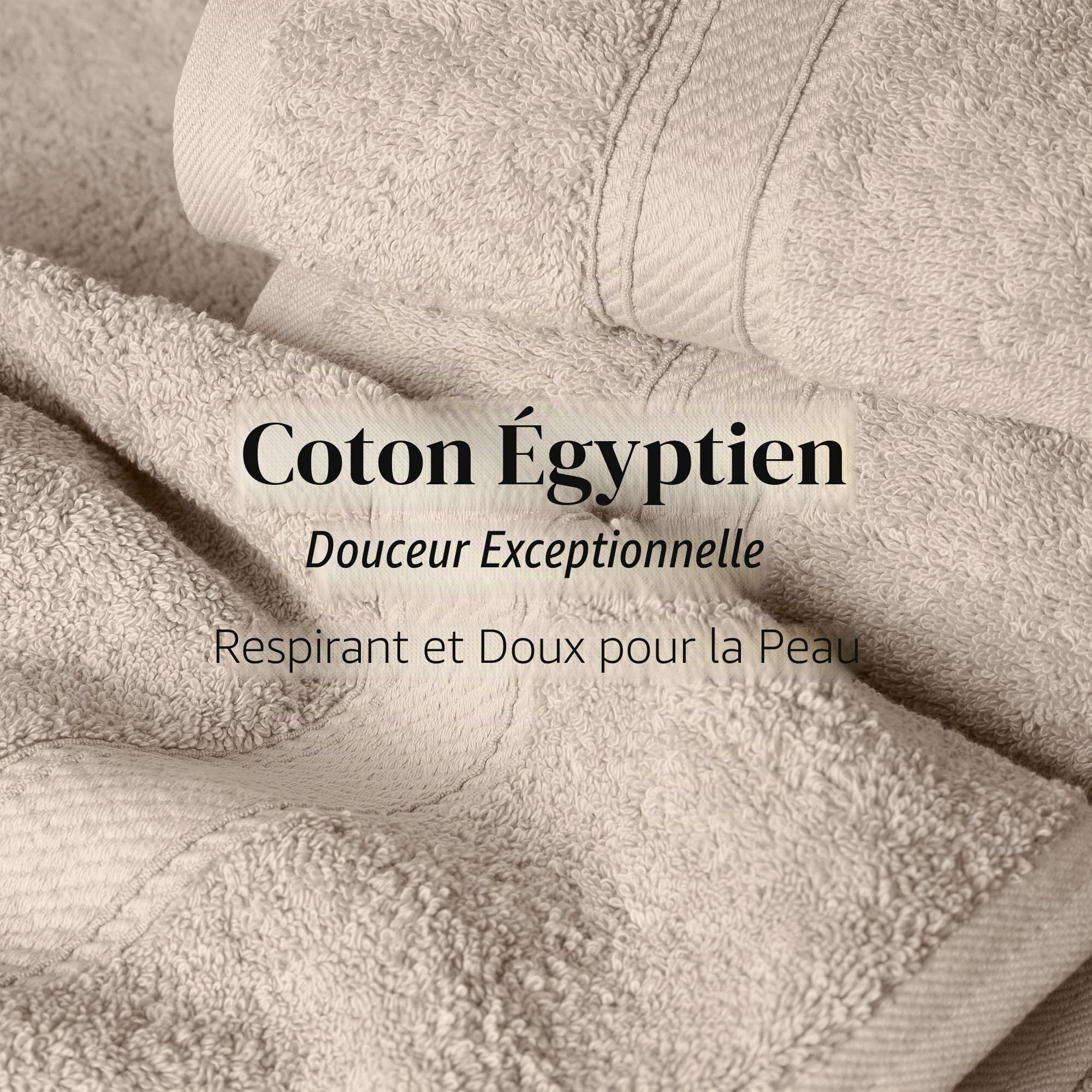 Qualité supérieure 900 Gram Coton égyptien 6 pièces Ensemble de Toilette P, Stone, Lot de 6