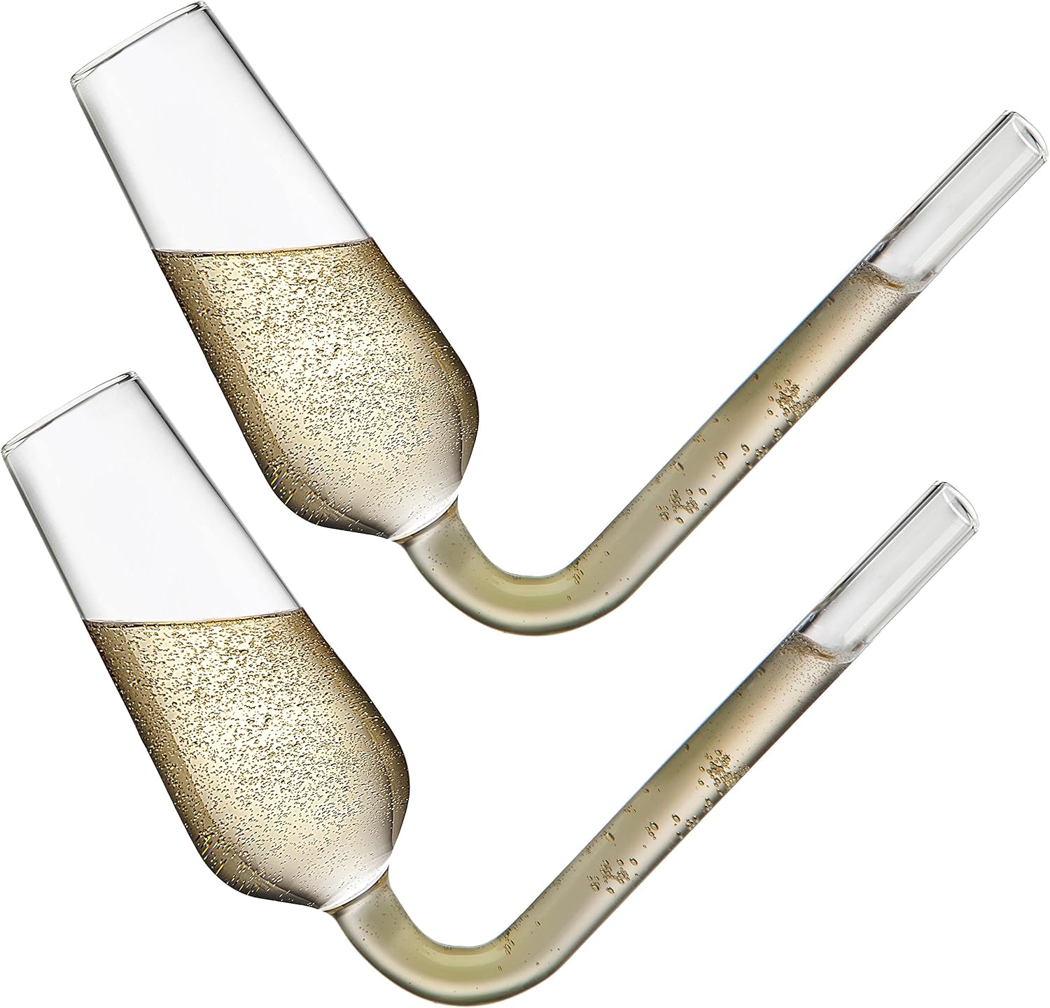 Godinger Champagne Flutes Guzzler Glasses, Champagne Glasses, Champagne Flute Shooters, The Champagne Glass to Chug Champagne, White Elephant Gifts - Set of 2