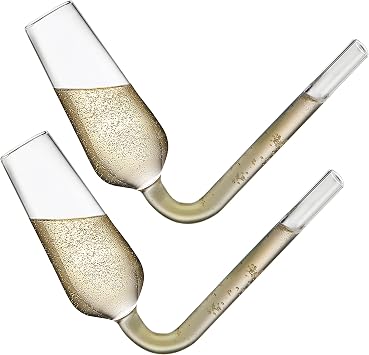 Godinger Champagne Flutes Guzzler Glasses, Champagne Glasses, Champagne Flute Shooters, The Champagne Glass to Chug Champagne, White Elephant Gifts - Set of 2