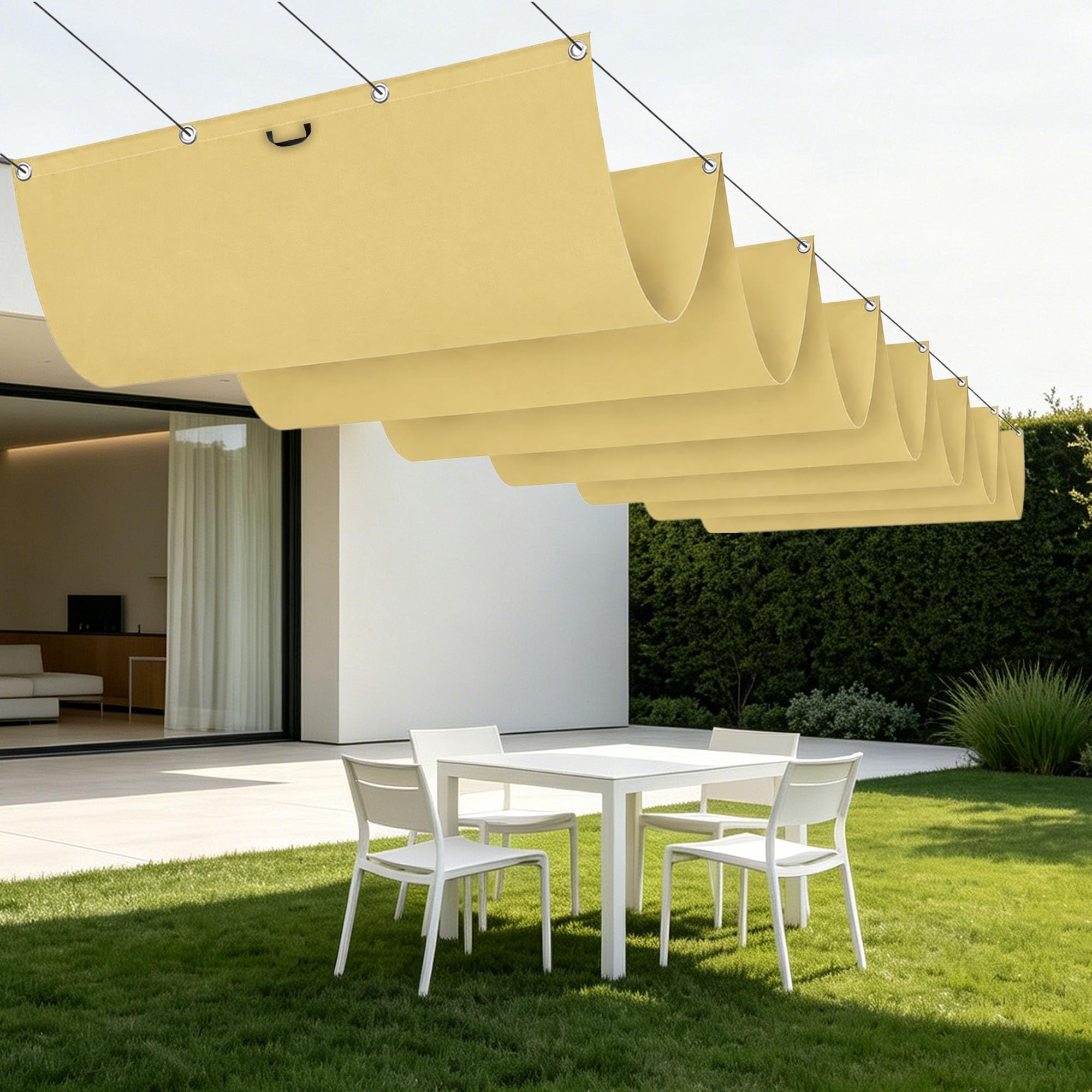 Voile ombrage 400 x 320 cm imperméable finitions haut de gamme sable