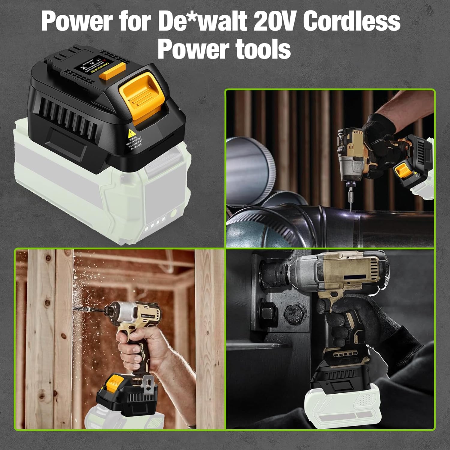 for Greenworks 40V to for Dewalt Battery Adapter,for Greenworks 40V Battery Convert to Work for Dewalt 20V Cordless Power Tool