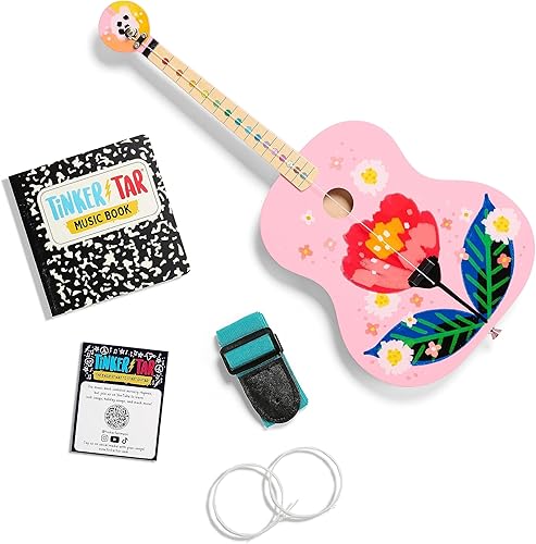 Miniatura 7 de TinkerTar - Guitarra eléctrica Flame - La forma más fácil de comenzar y aprender guitarra - 1 instrumento de juguete de cuerda para niños