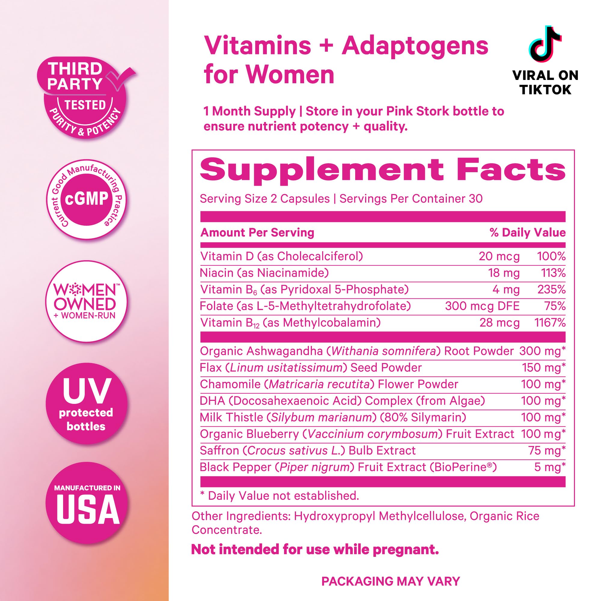 Pink Stork Cortisol Supplements for Women | Stress Support Complex | 60 ct — Amazon image 7
