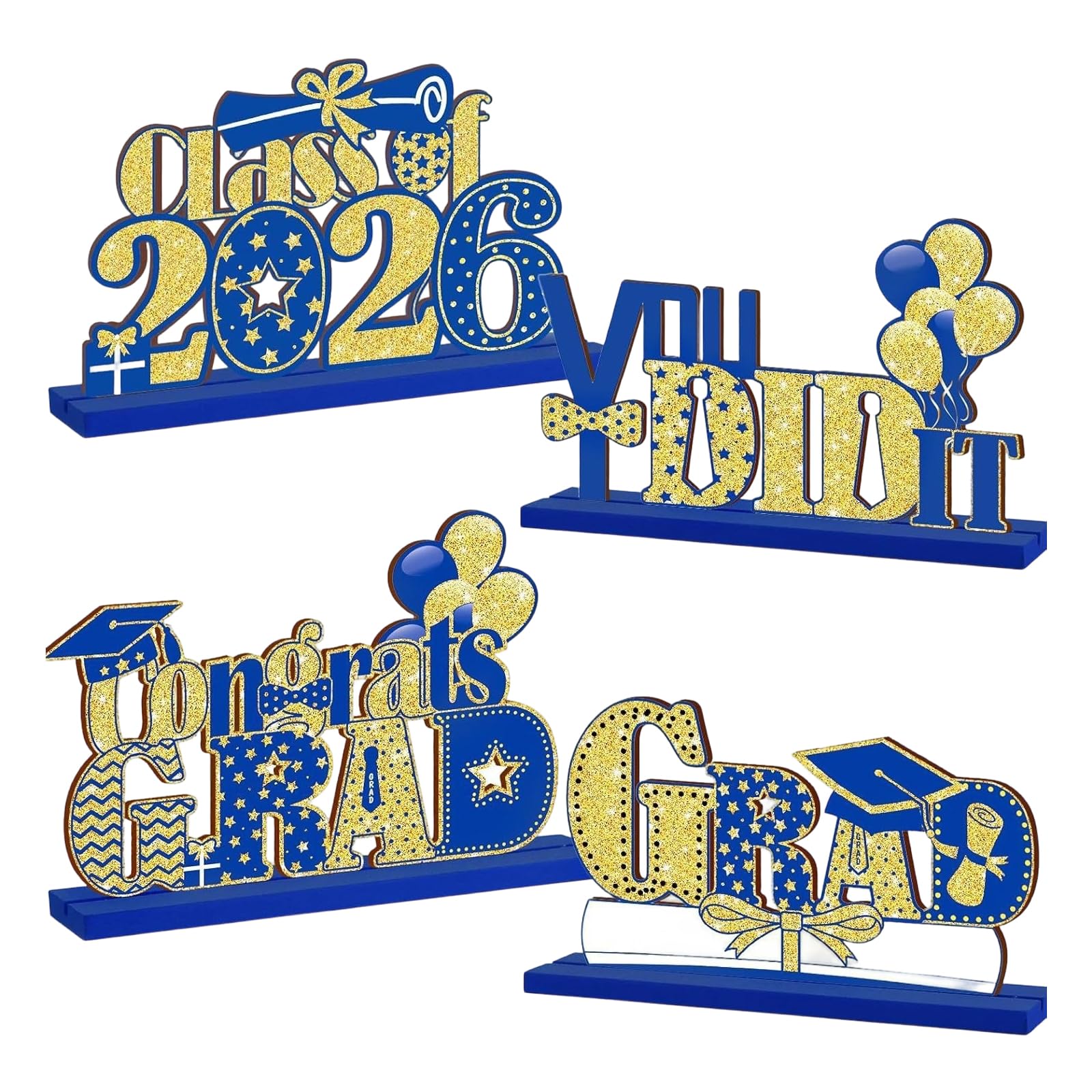 Hredyqw Class of 2026 Wooden Table Centerpieces Graduate Table Signs for Graduation Parties Favor 2026 Graduation
