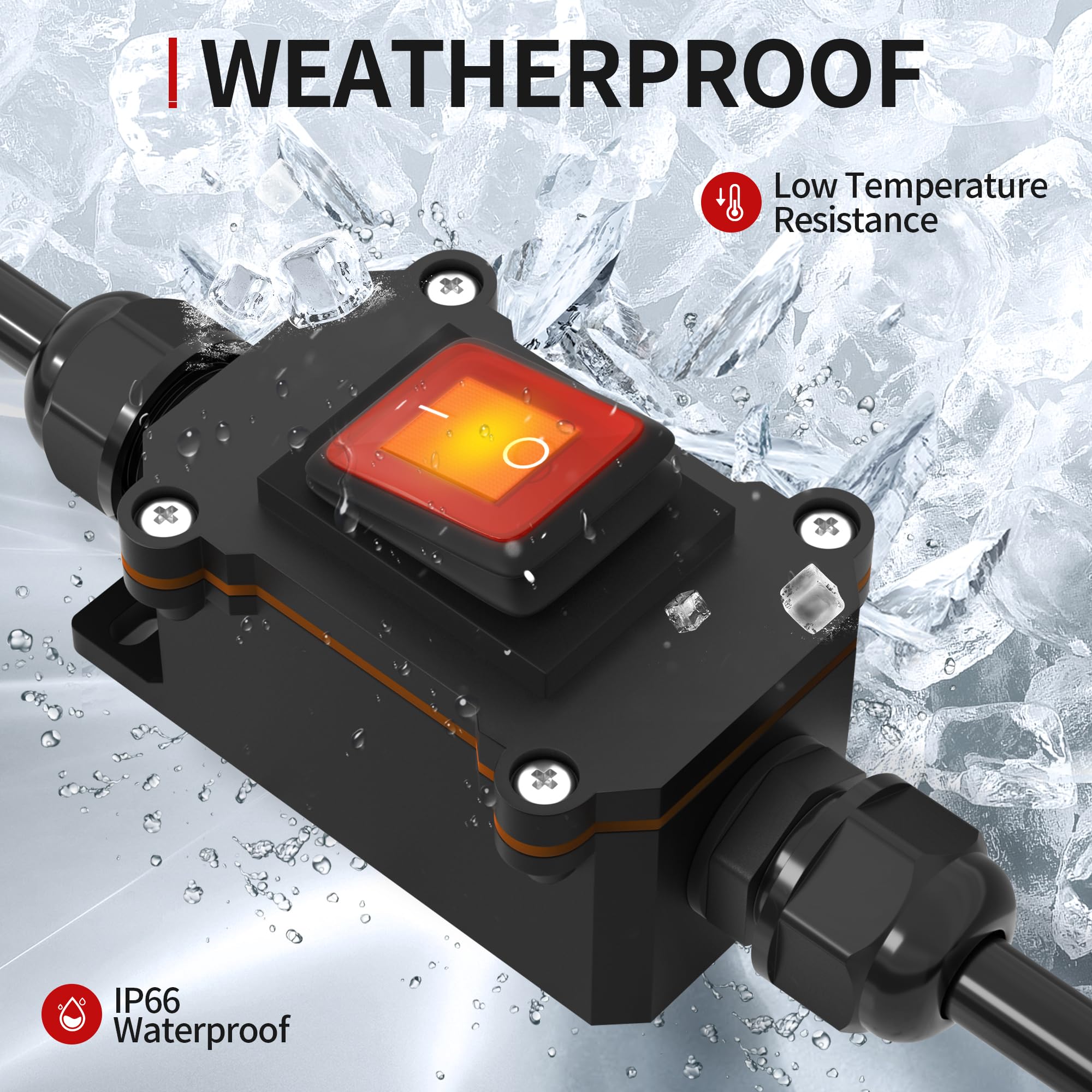 Snapklik.com : RVBOATPAT Inline Cord Switch 12V 20A DC Waterproof ...