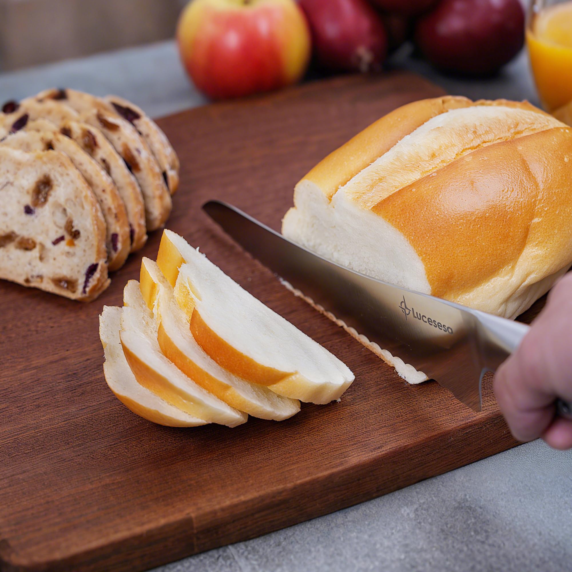 8" Bread Knife - Sharp Serrated for Sourdough & More -8