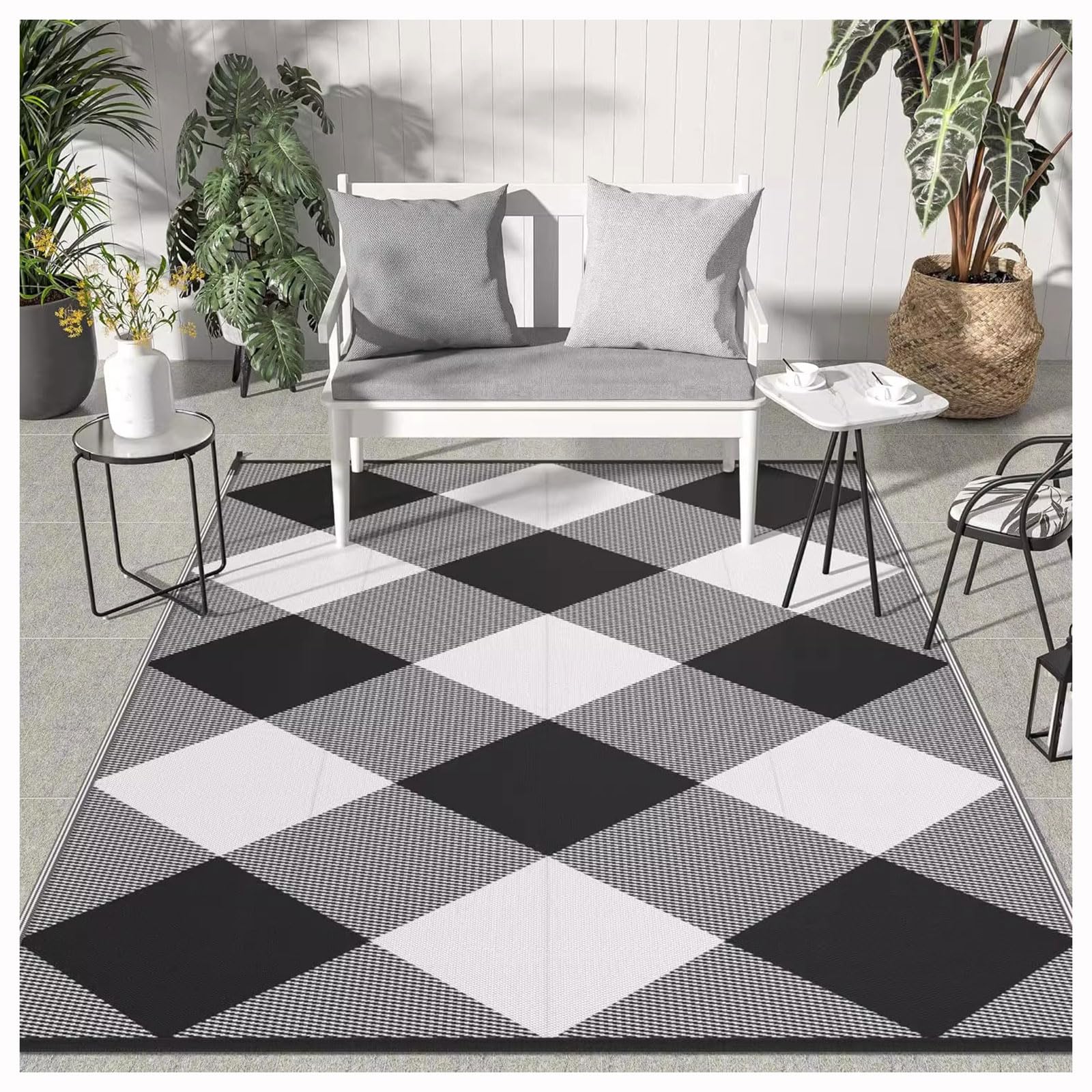 ZTGL Dywaniki zewnętrzne na patio, duży dywan do kampera, dywan z kryształowego aksamitu, dywaniki ogrodowe, dywaniki z motywami geometrycznymi,G,120x160cm