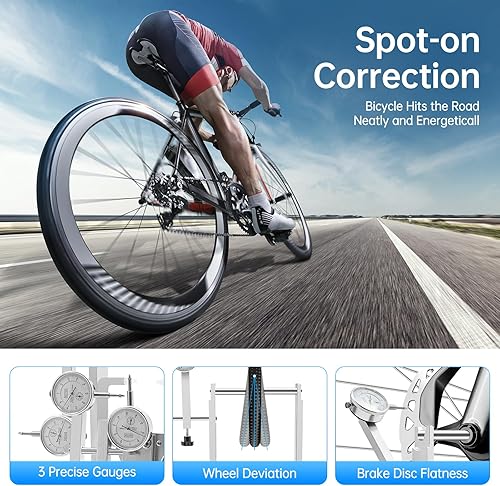 Miniatura 4 de Soporte de rueda de bicicleta, soporte profesional de reparación de ruedas de bicicleta plegable para ruedas de 10 a 29 pulgadas, ancho de llanta