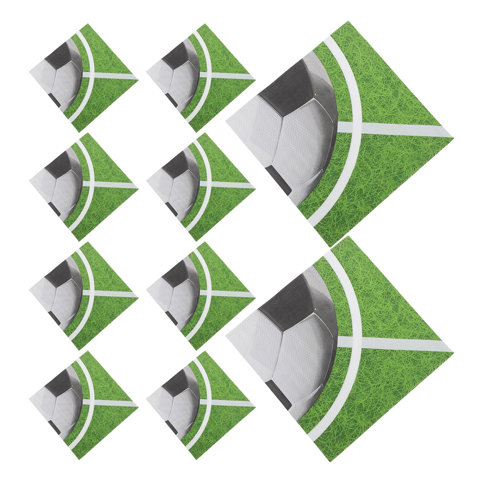 Servilletas de papel de fútbol verdes de 33x33 cm ideales para decoración de fiestas y cumpleaños
