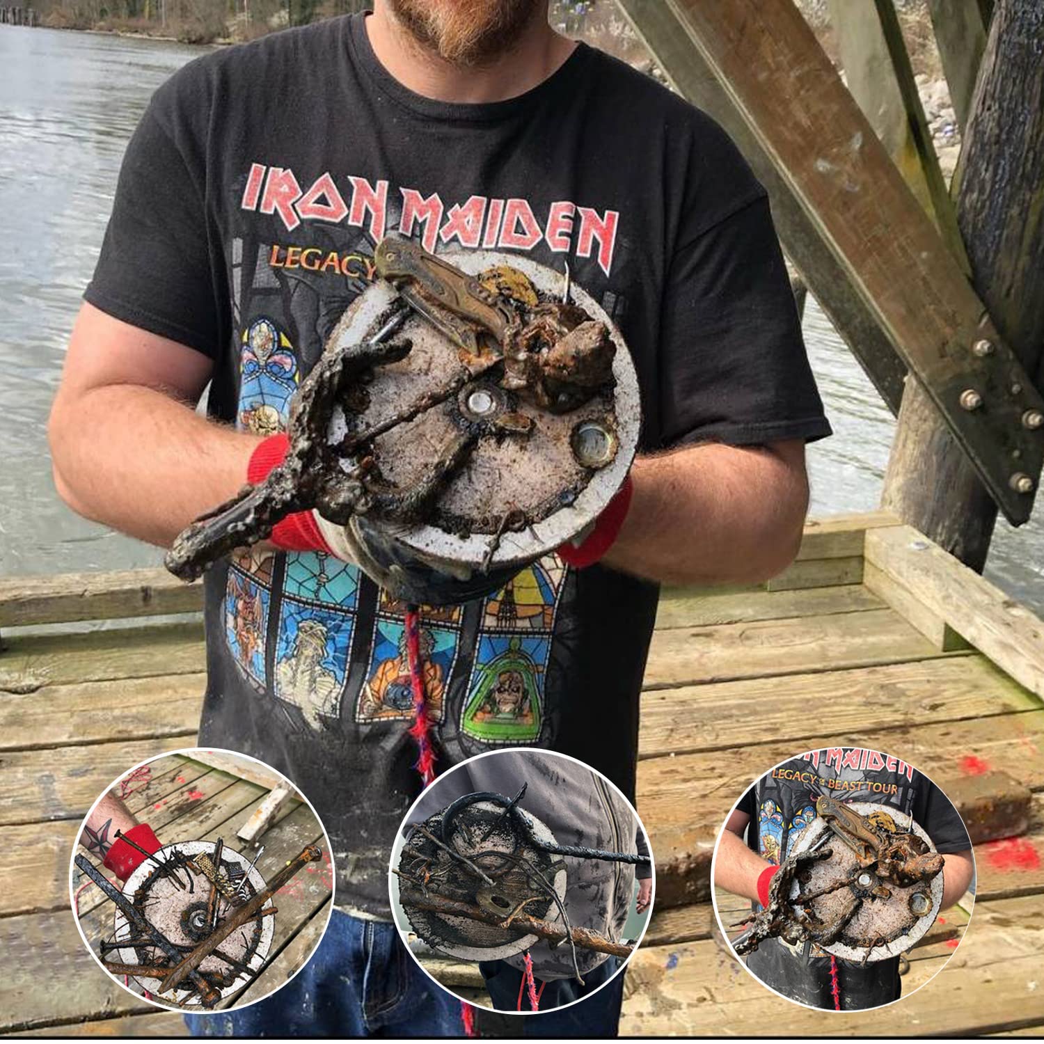 MUTUACTOR Magnete da pesca al neodimio Pull-Force da 510kg, potente magnete di richiamo N52 con corda resistente 15 m,guanti e borsa per il trasporto,magnete magnetico robusto per la caccia al tesoro