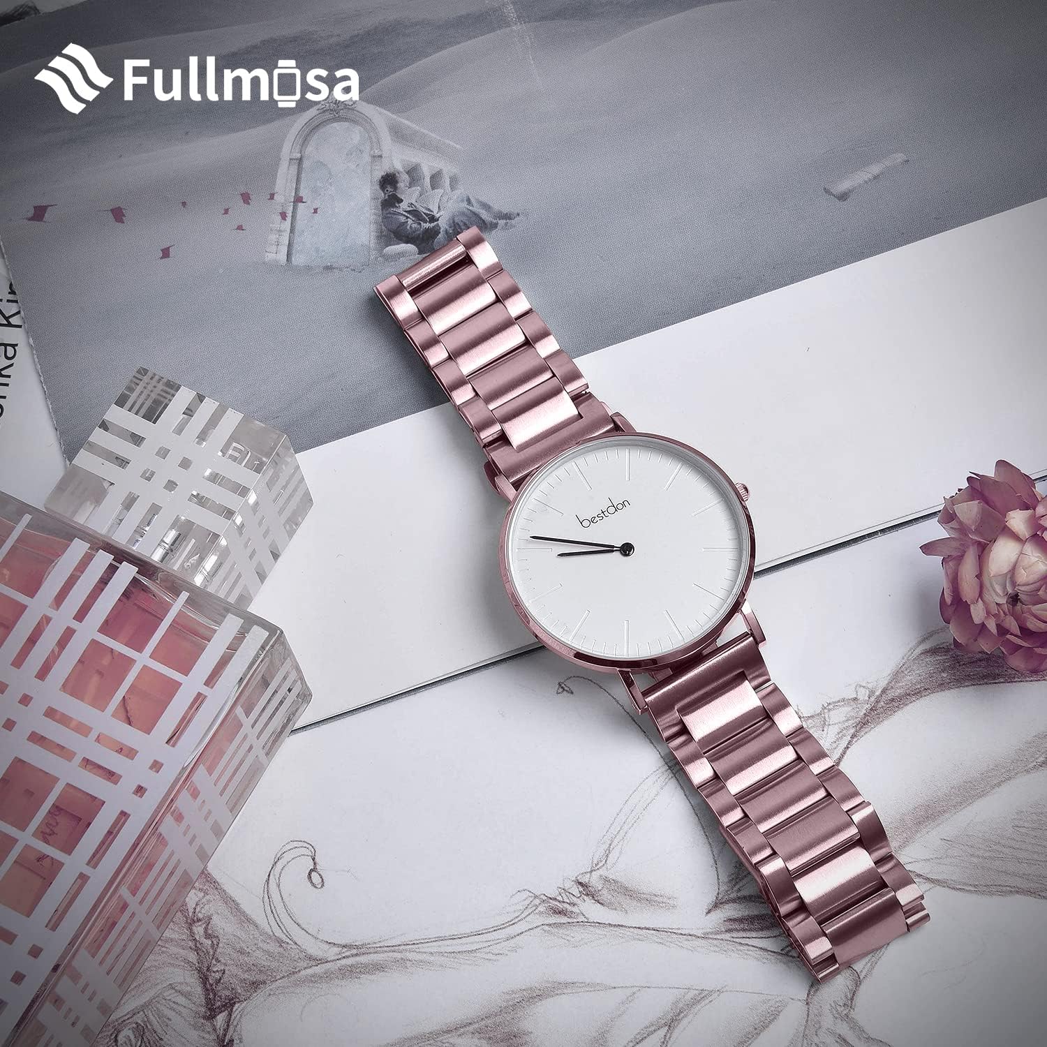 Fullmosa Cinturini per Orologio, Cinturino in Acciaio Inossidabile 22/20/19/18/16mm, Cinturino Smartwatch Compatible con Amazfit/Huawei/Samsung/Casio/Fossil/Ticwatch