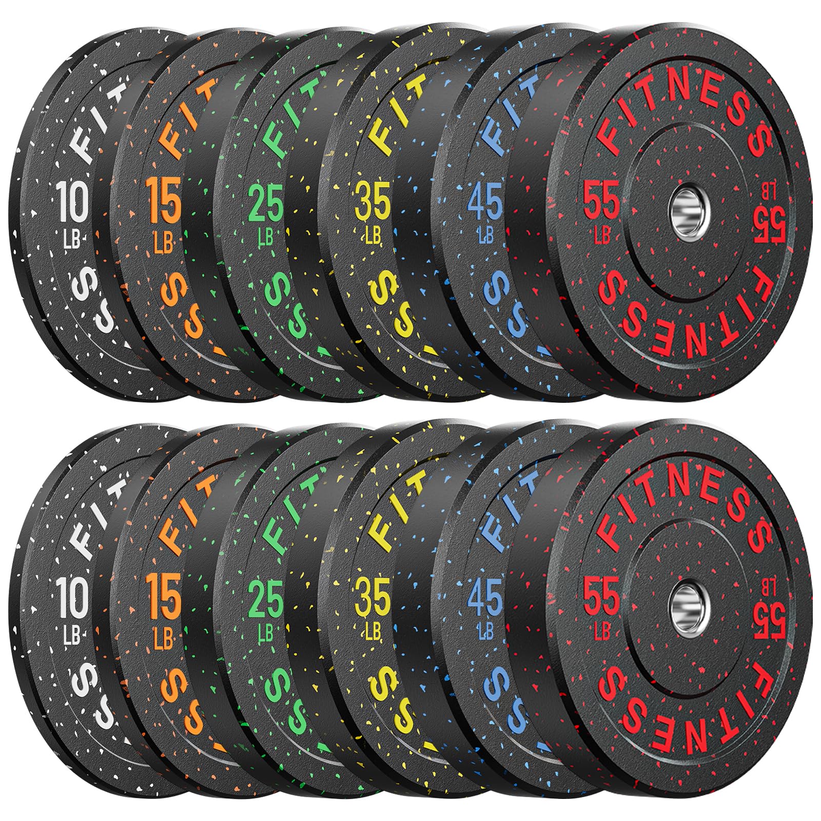 Papababe 20-650lbs Bumper Plates 2" Weight Plates Barbell Weightlifting