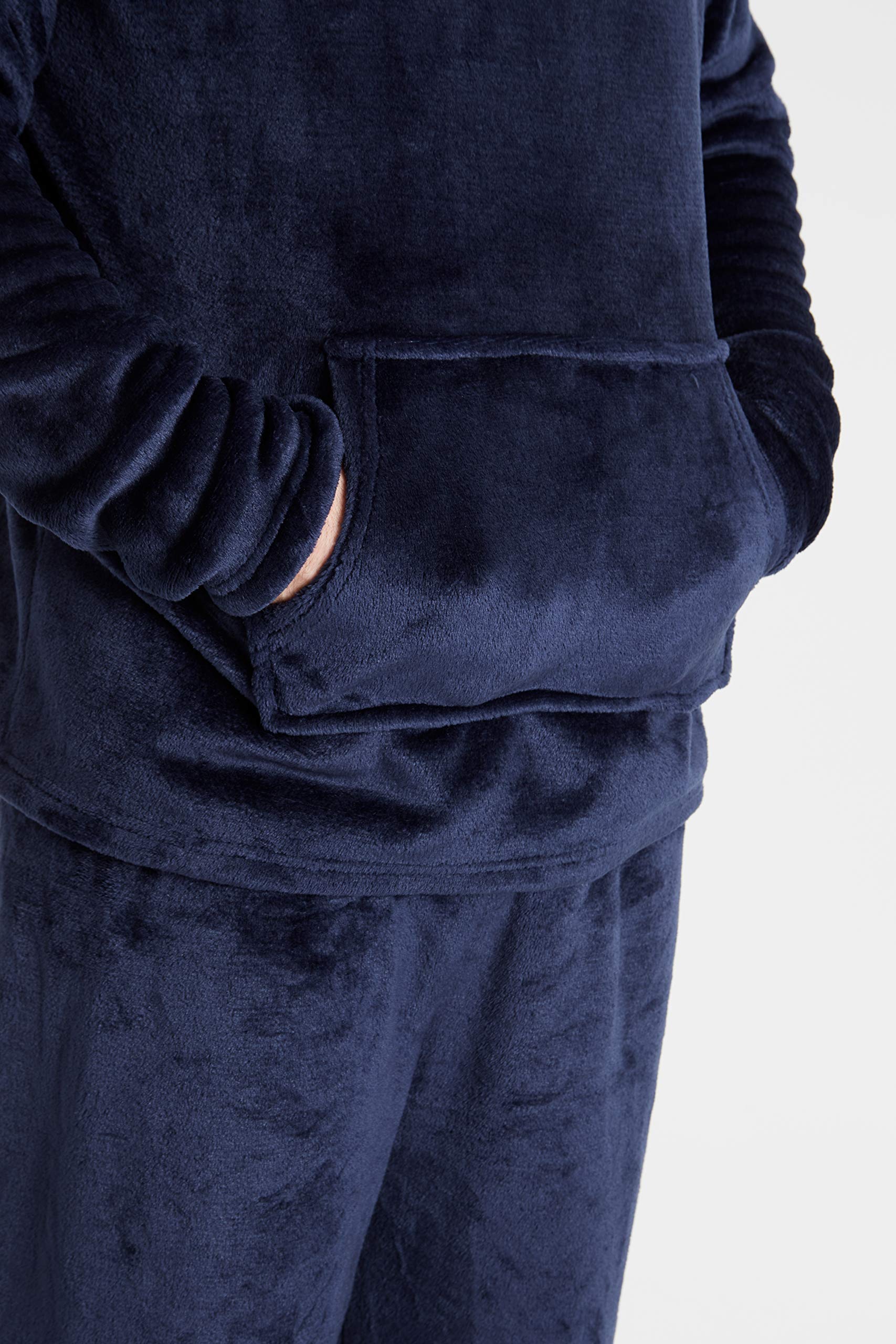 CityComfort Pigiama Uomo Invernale Pile Caldo con Cappuccio, Pigiami Due Pezzi Lunghi M - 2XL, Idee Regalo di Natale