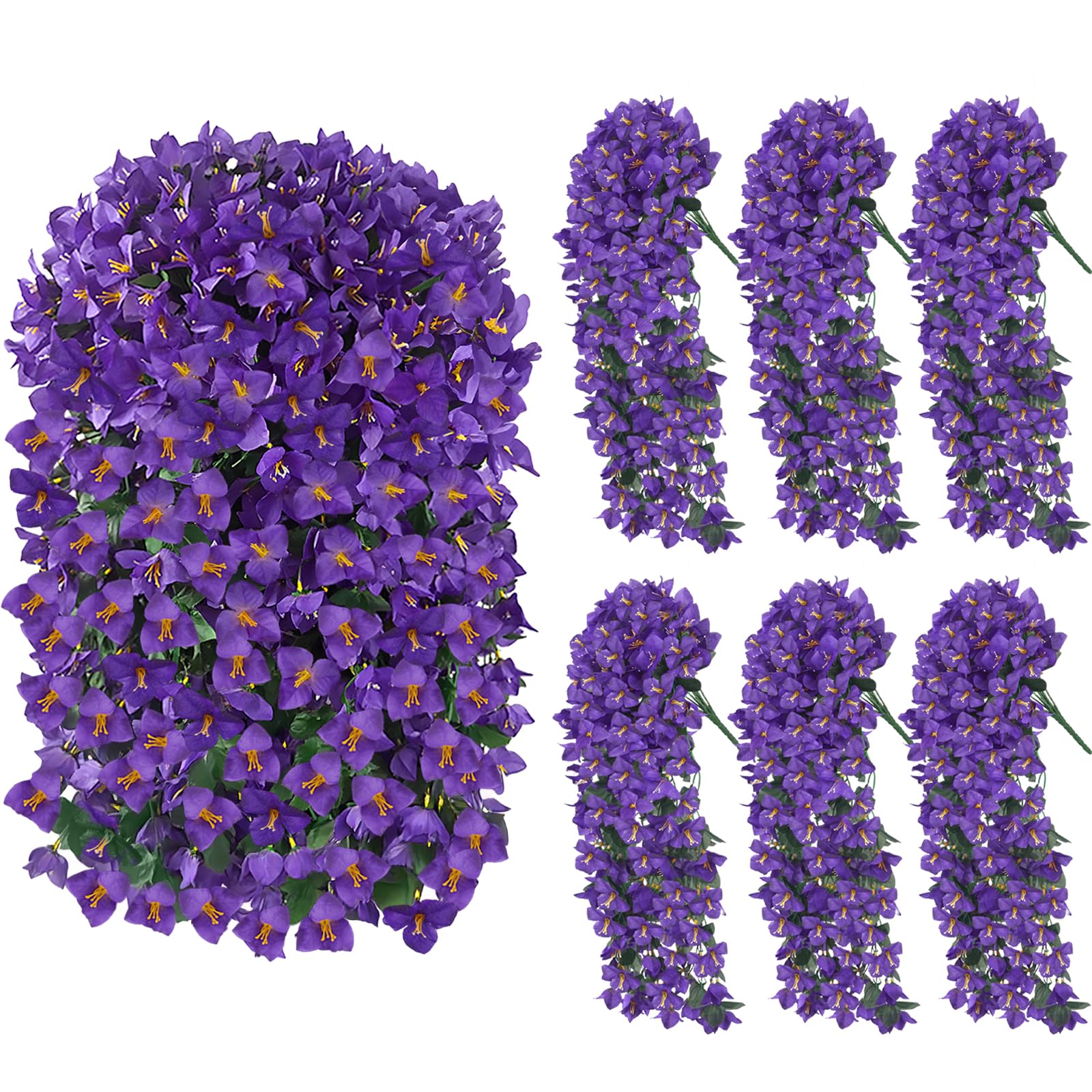 6Pcs Bougainvillea Artificial Flowers for Outdoor UV Resistant Fake Flowers