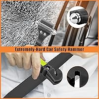 Vista 4 de 2 piezas para romper ventanas de automóvil, rompecristales, cortador de cinturón de seguridad, martillo de seguridad 2 en 1 para automóvil