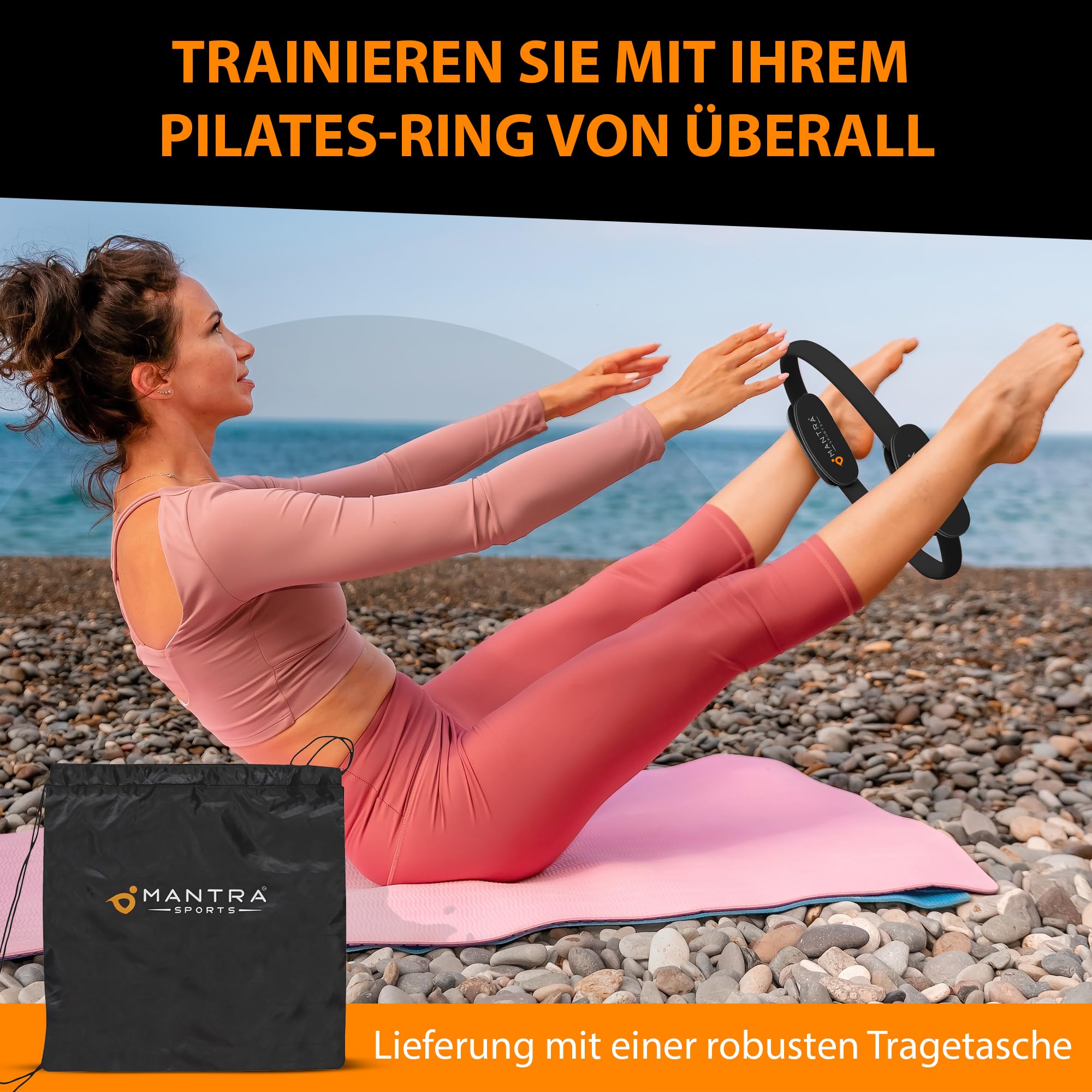 Pilates Ring Fit Fitness Ring Beckenbodentrainer für Frau & Männer, Beckenboden Trainingsgerät für zuhause, Beinpresse Hüfttrainer Beintrainer Oberschenkeltrainer Sportgeräte zuhause