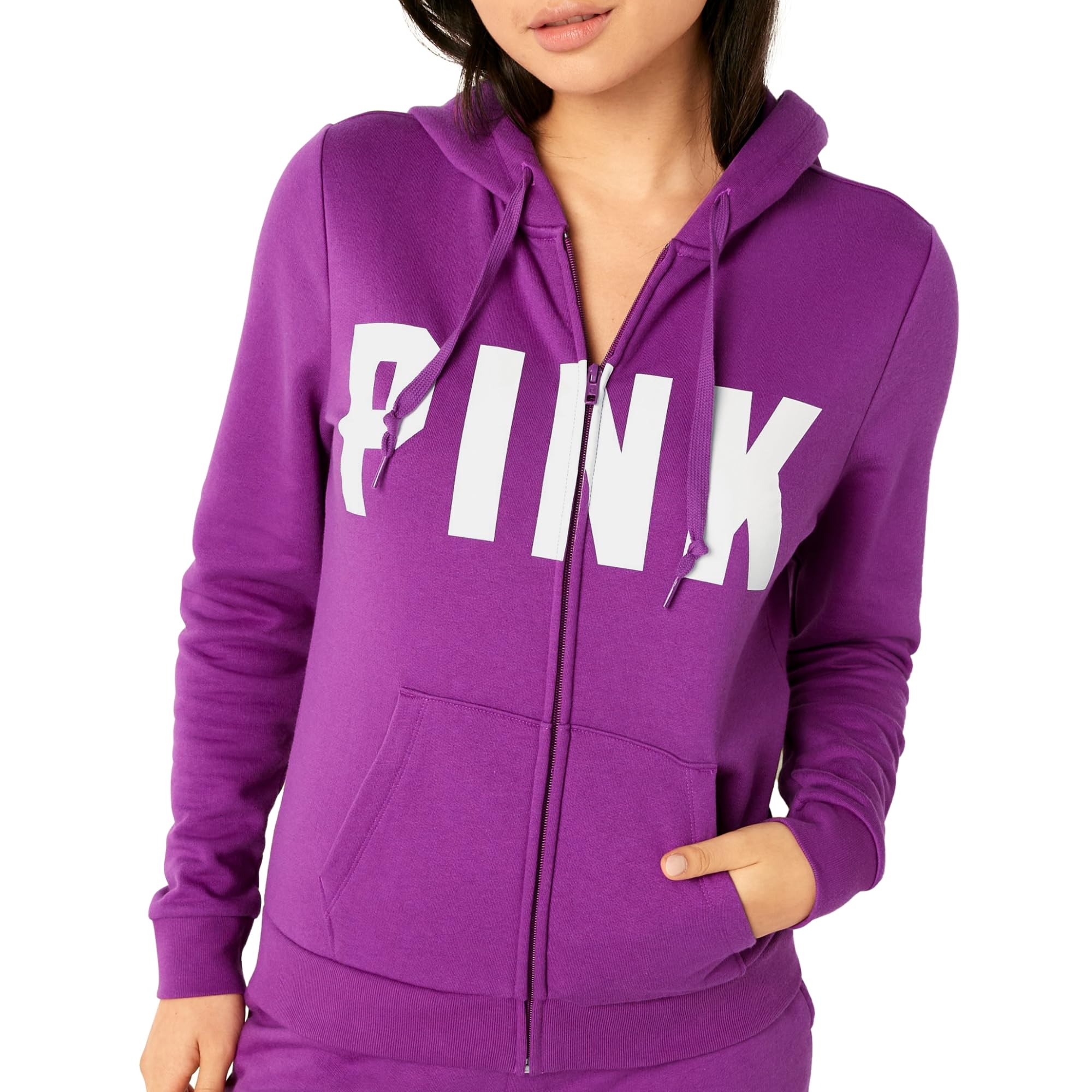 Victoria's Secret Women's PINK Logo Full Zip-up Sweatshirt