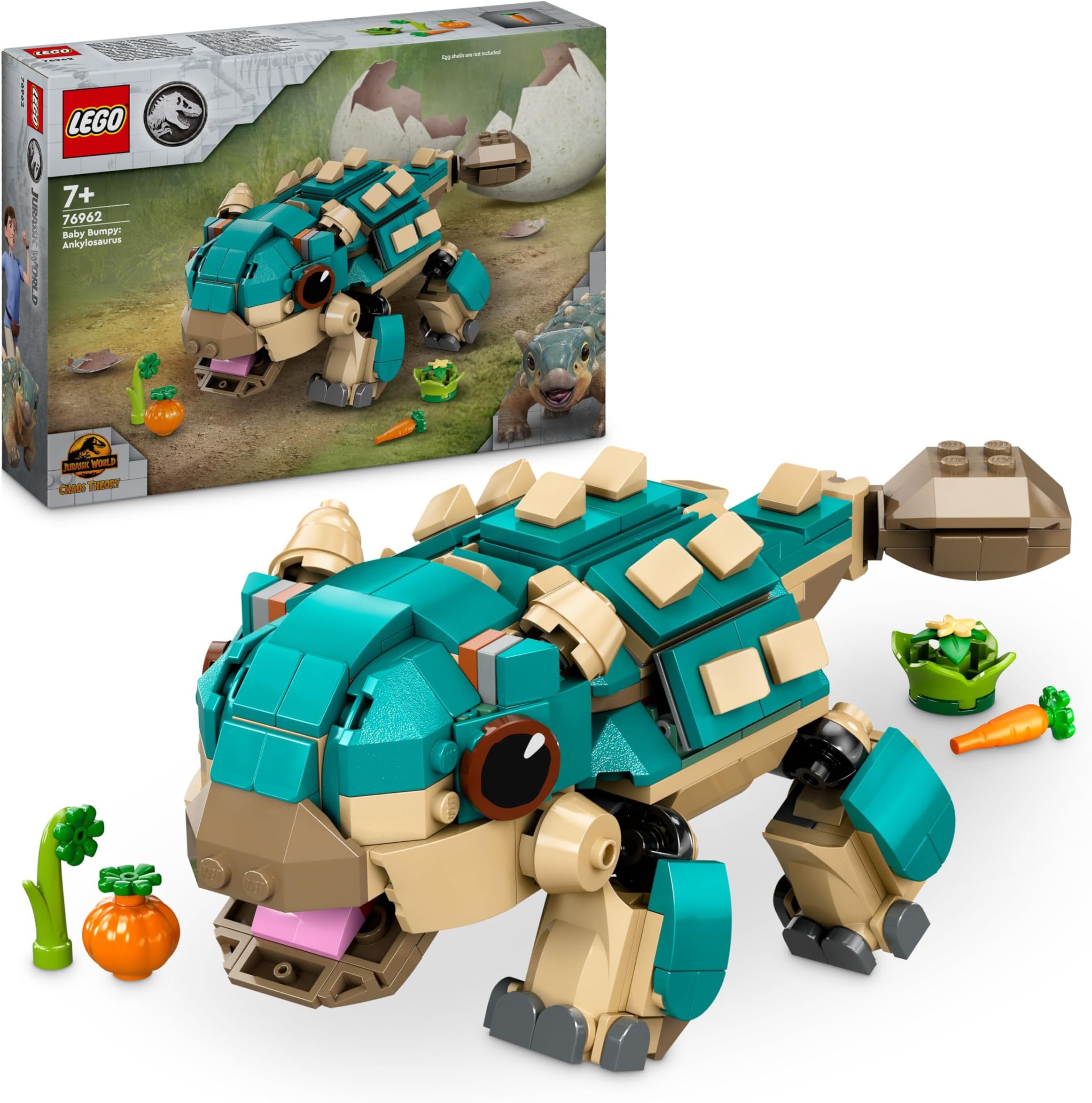 Jurassic World Baby Bumpy: Ankylosaurus Dinosaur Toy for Camp Cretaceous Fans and 7 Plus Year Old Kids, Creative Adventure Set for Independent Play, Gift for Boys and Girls 76962
