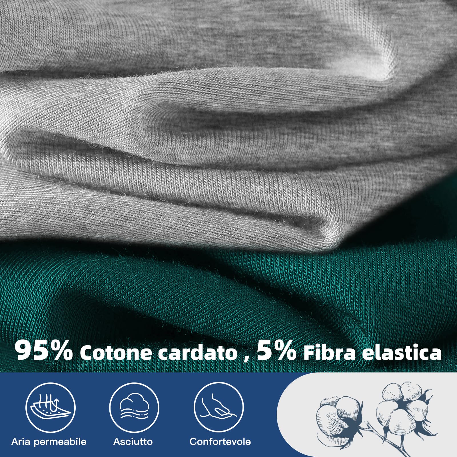 Fullluwaa Boxer Uomo (Pacco da 8) Mutande Uomo Cotone, Aderenti e Confortevoli, Elasticizzato