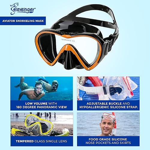 Miniatura 4 de Seavenger Conjunto de snorkel de aviador con bolsa de engranajes