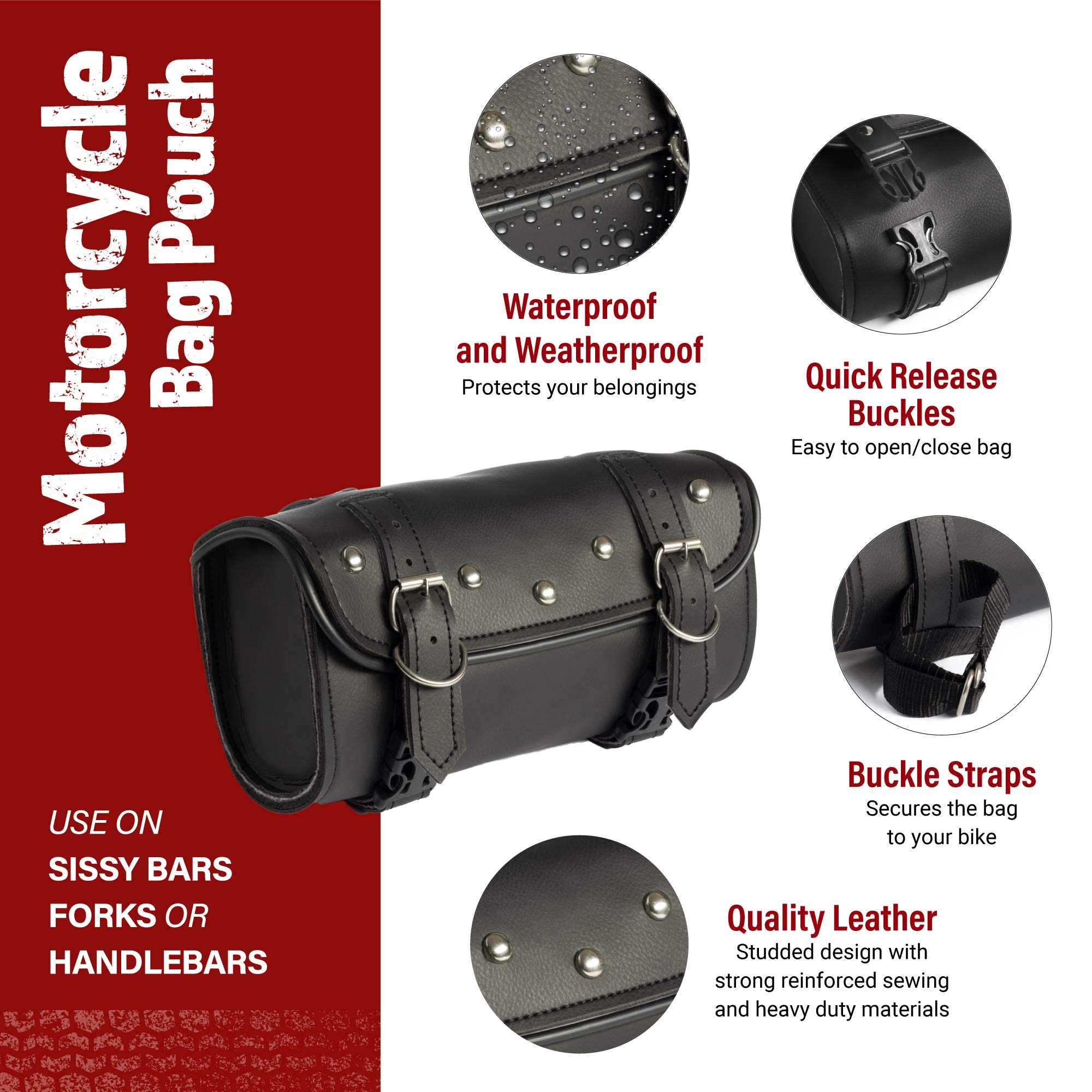 Amazon | The Nekid Cow Motorcycleシーシーバーツールバッグwith