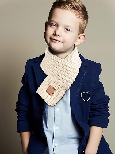 Miniatura 5 de SATINIOR 4 piezas de bufanda de punto para niños, bufanda de invierno de color sólido para niño y niña