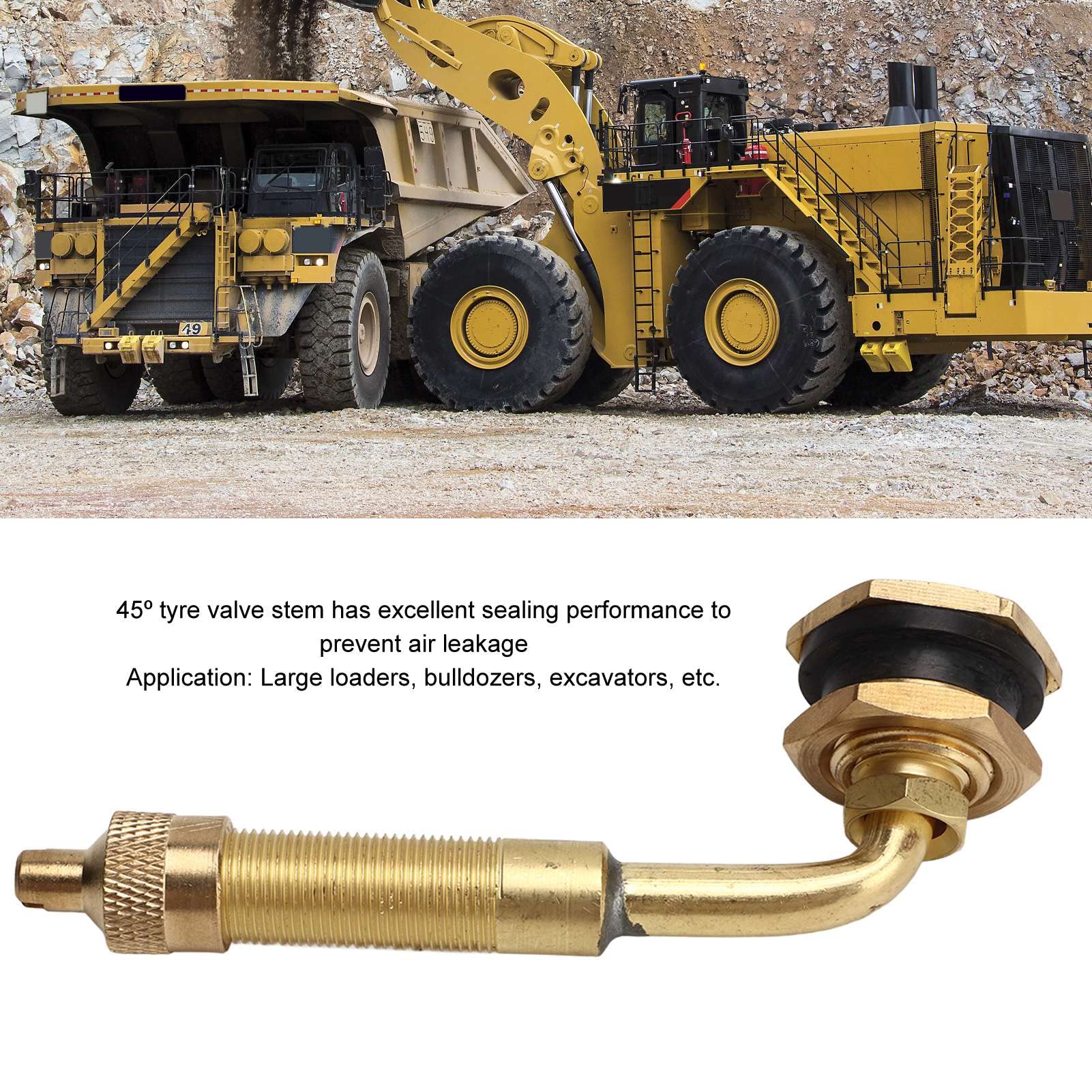 10pcs Eartmover -Reifenventilstamm Kupfer Großer Bohrung 60 Mm Bis 80 Mm 45o für Große Lader Bulldozer Bagger Anwendung: Großer B -Erdmoden -Reifenventil Stammbohrventil