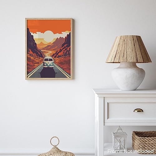 Miniatura 7 de Inspirational Wall Art Co. - Nómada | Póster retro Volkswagen - Póster vintage de playa - Póster de surf Volkswagen Van Beetle - Impresiones de