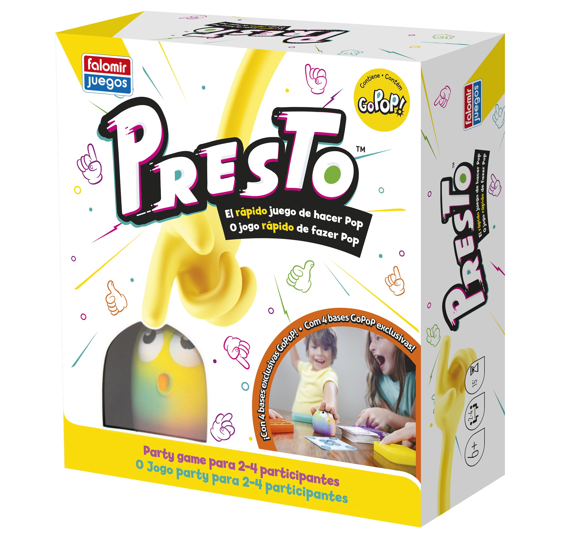 Falomir - Presto GoPop! | Emoción de Velocidad y Reflejos | Juego Interactivo de Mesa | de 2 a 4 Jugadores (6+ Años)