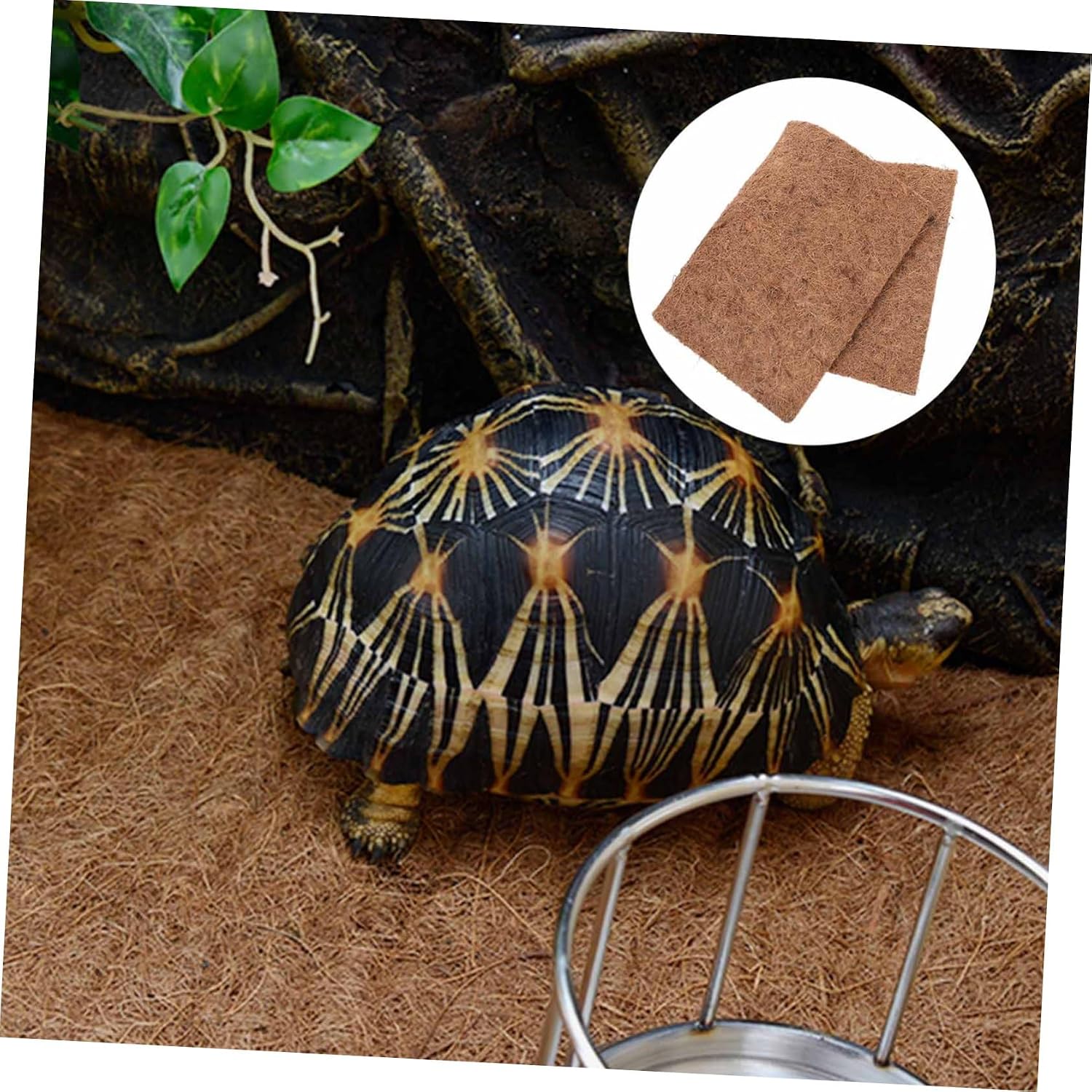 GANAZONO 4pcs Bearded Dragon Tank Kit Reptile Substrate Liner Coconuts Planter Liner Reptile Coconuts Fiber Carpet