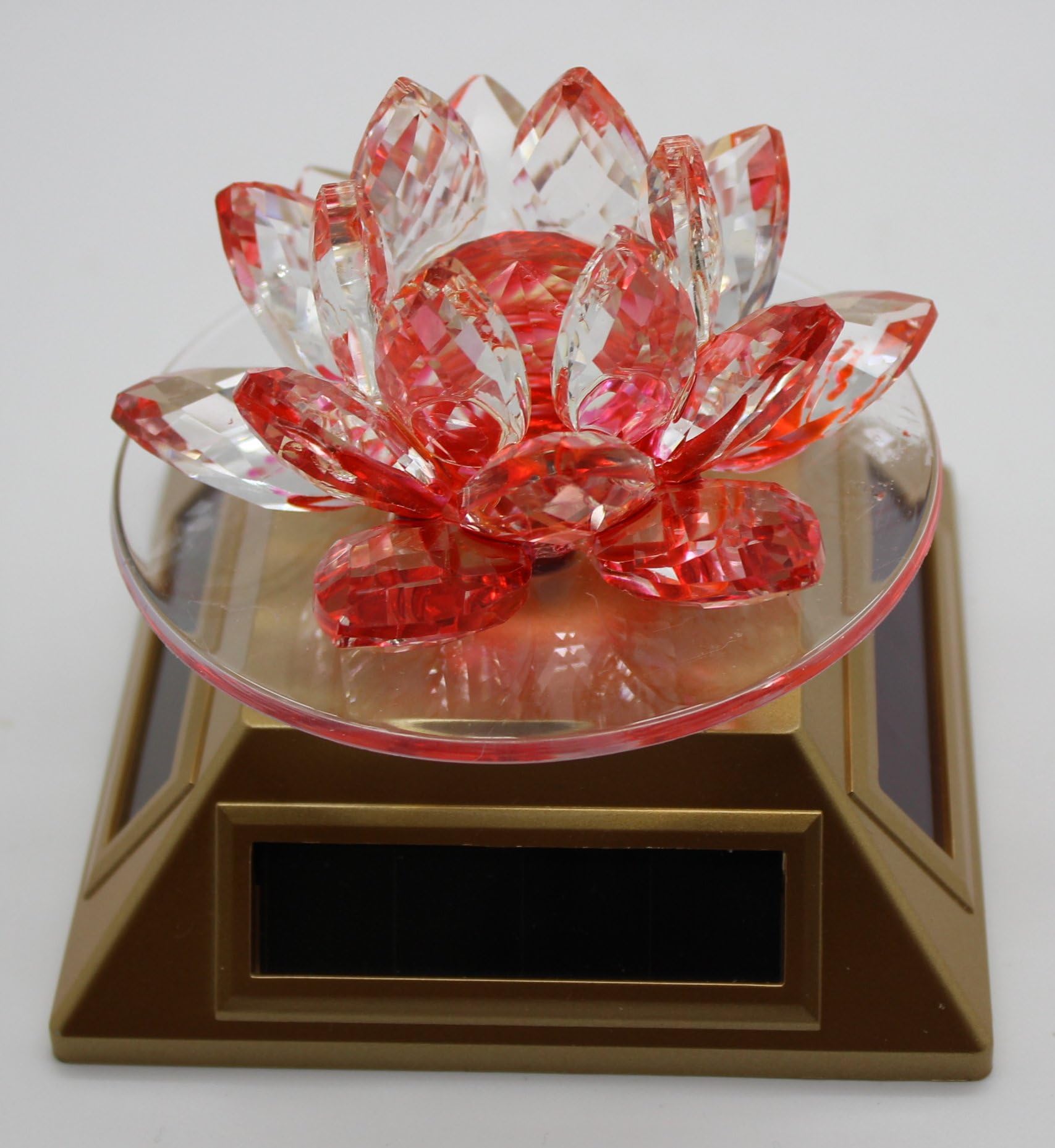 Lotus Crystal Flower - Solar Powered - Orange