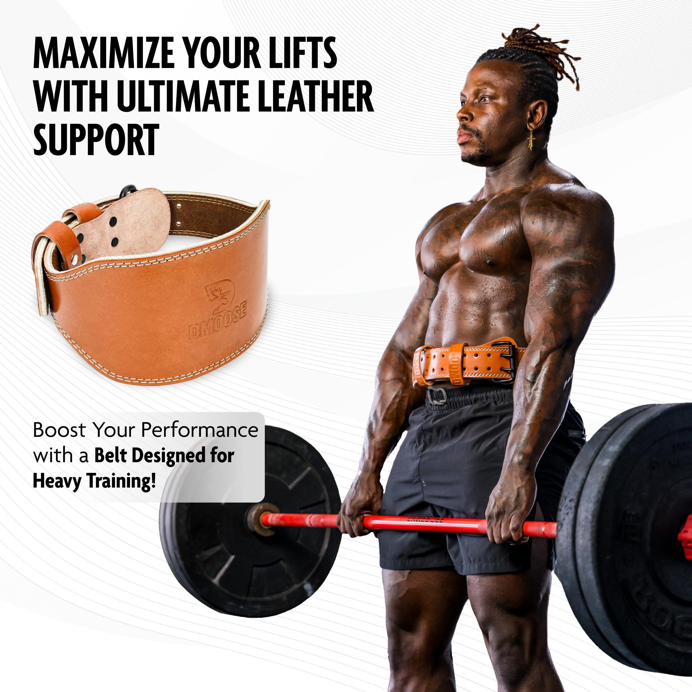Dmoose Gym Backpack DMoose 7MM Leather Weight Lifting Belt