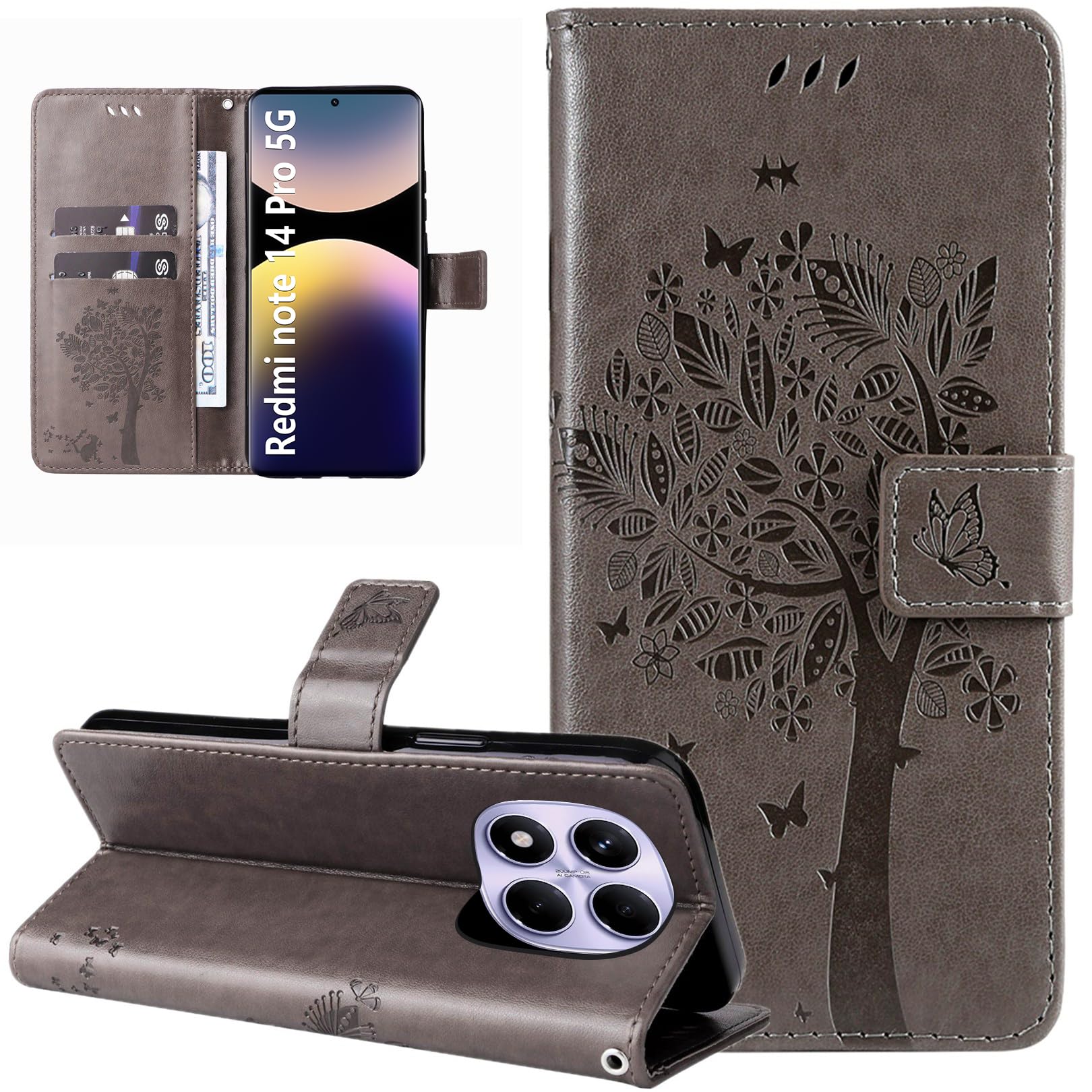 Coque Taperso Pour Xiaomi Redmi Note 12 5G Et Poco X5 Paillette Dore Motif Renard Et Lune Avec Des Fleurs Personnalisable
