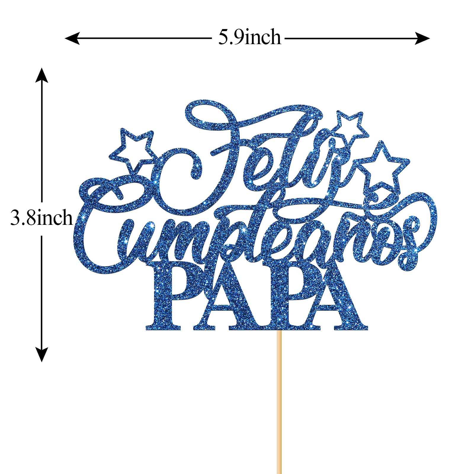 Feliz Cumpleanos Papa Cake Topper – Decorazione Per Torta Per Festa Del Papà In Cartone Alimentare - 3