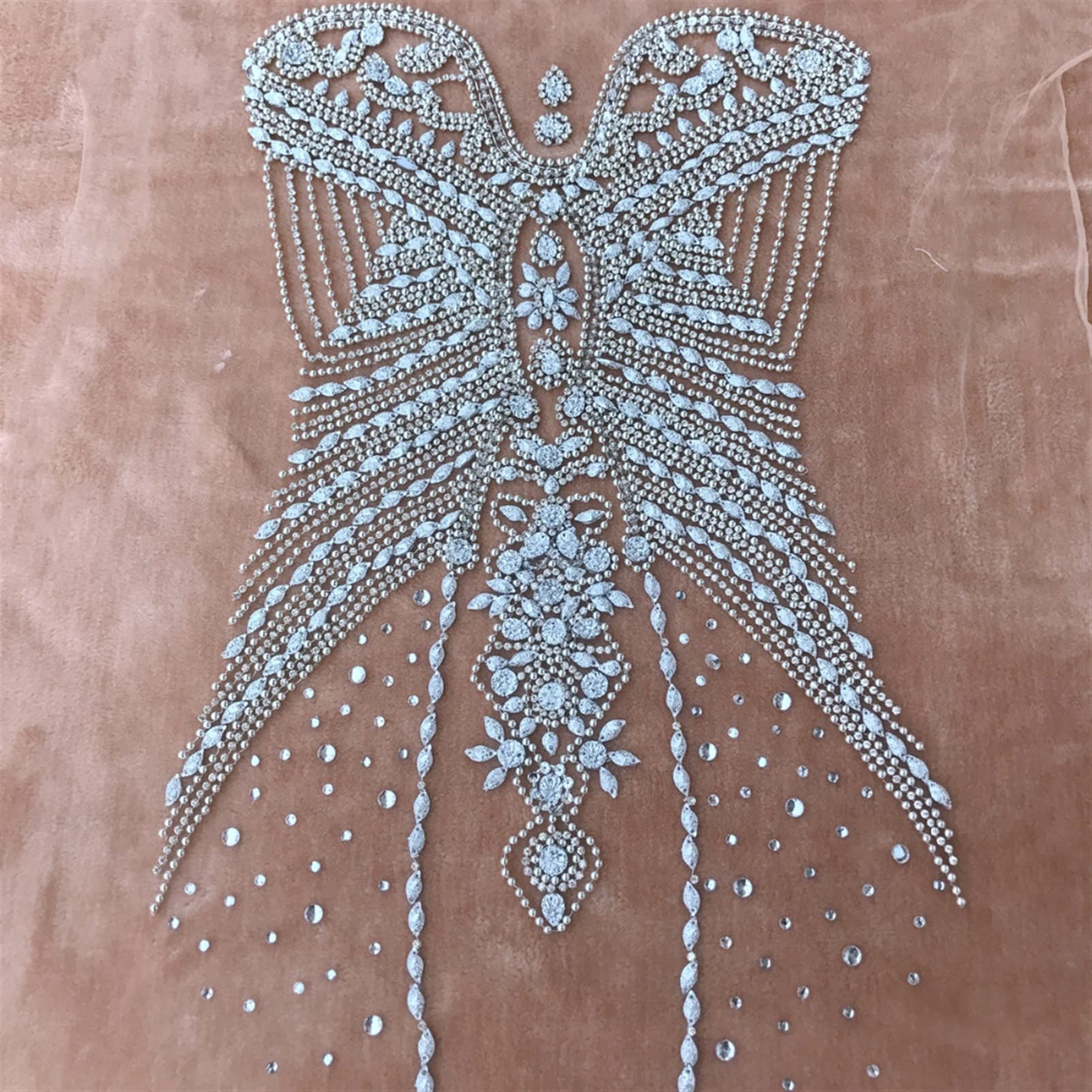 Luksusowy Błyszczący Handmade Zroszony Haft Dhinestones Łatwa Suknia Ślubna High-End Odzież Akcesoria