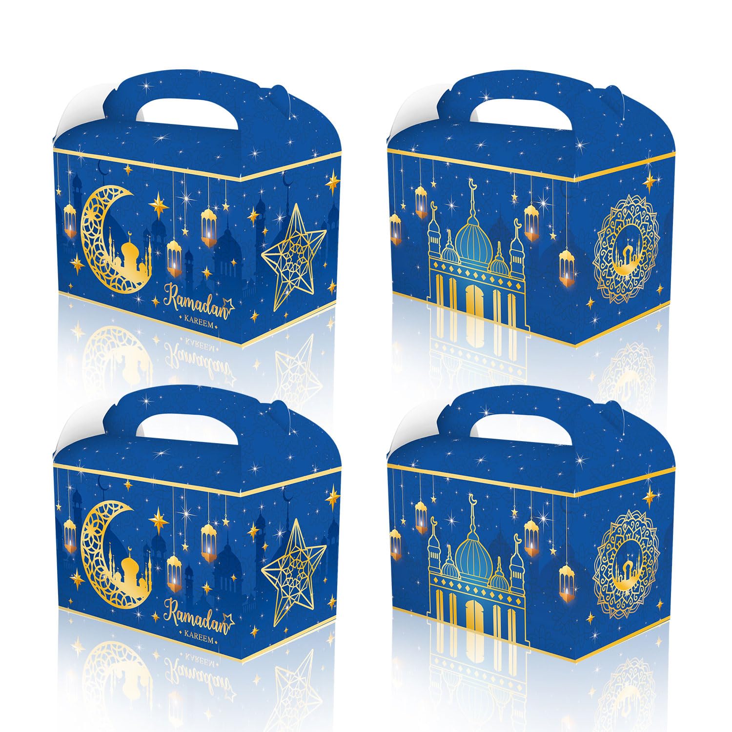 CPTBAG 12 Pack Ramadan Kareem Party Favors Boxes Castle Moon Candy Goodie Ramadan Mubarak Gift Treat Boxes for Islamic Muslim,Eid Mubarak, Birthday Party Decorations
