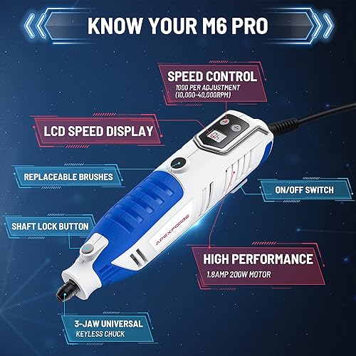 Miniatura 9 de APEXFORGE Kit de accesorios para herramientas rotativas M0 con kit de herramientas rotativas M6 Pro 200W