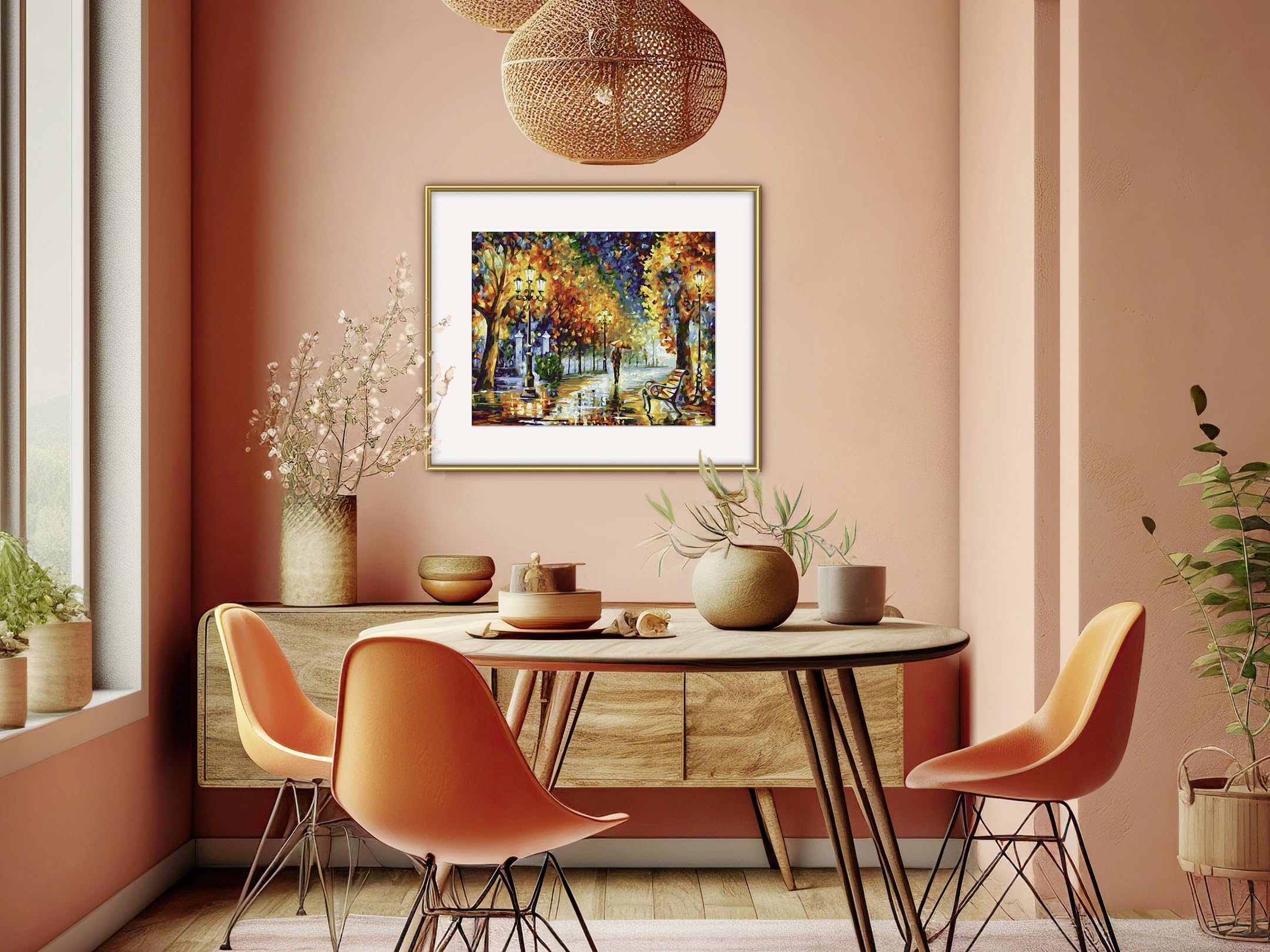 Schipper 609240910 Malowanie według numerów – spacer jesienią – malowanie obrazów dla dorosłych, łącznie z pędzlem i farbami akrylowymi, 24 x 30 cm
