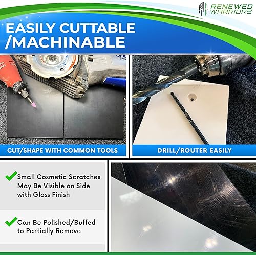 Miniatura 9 de Renewed Warriors Hojas de HDPE - 12" x 12", negro 12" de espesor de alta densidad de plástico reciclado hoja de HDPE 18 hoja 14 HDPE hoja 14 HDPE
