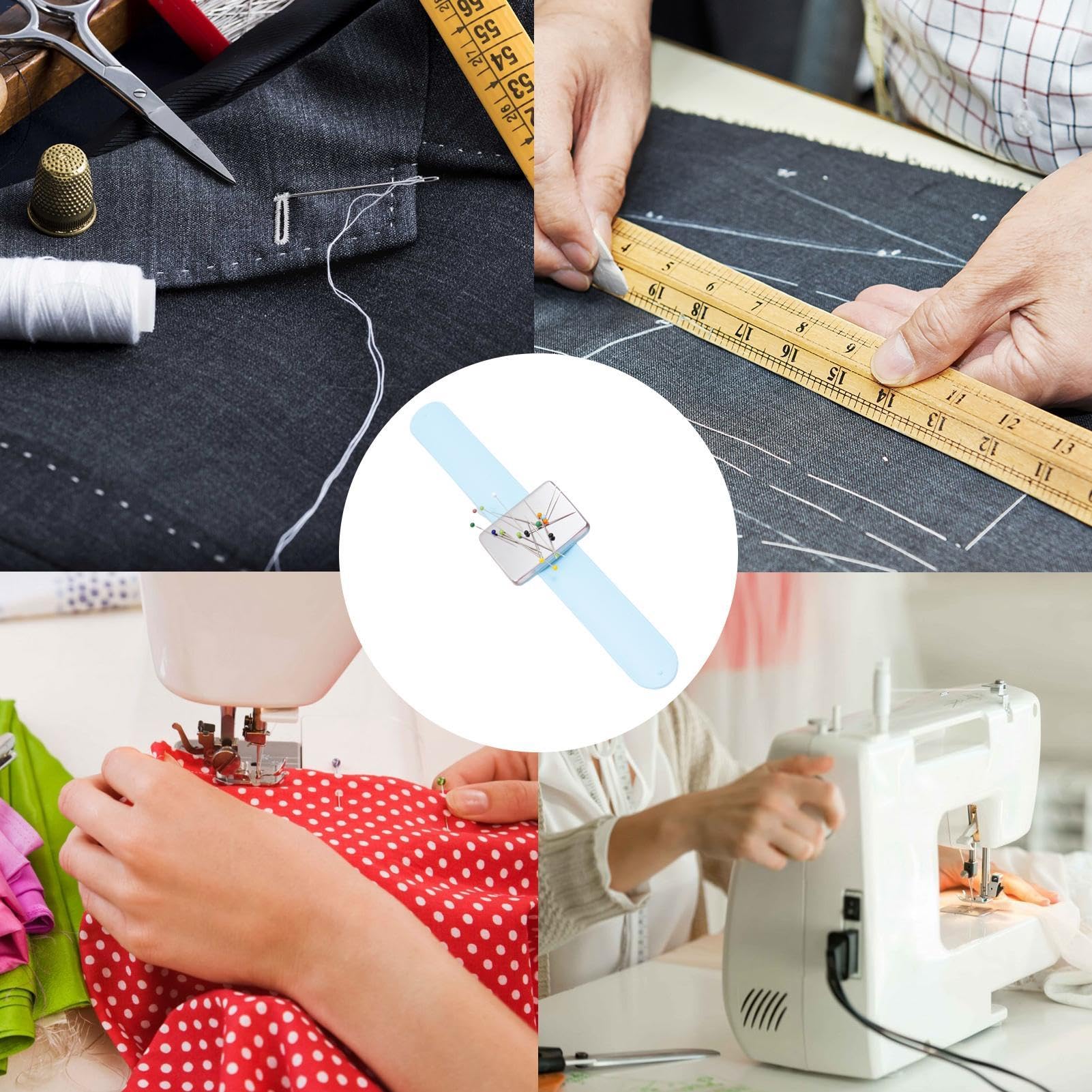 Generico Braccialetto Magnetico con Porta Spilli - Cinturino da Polso con | Puntaspilli - Puntaspilli Magnetico per Spilli da Cucito, Fermagli per Capelli E con Puntaspilli da Polso, per