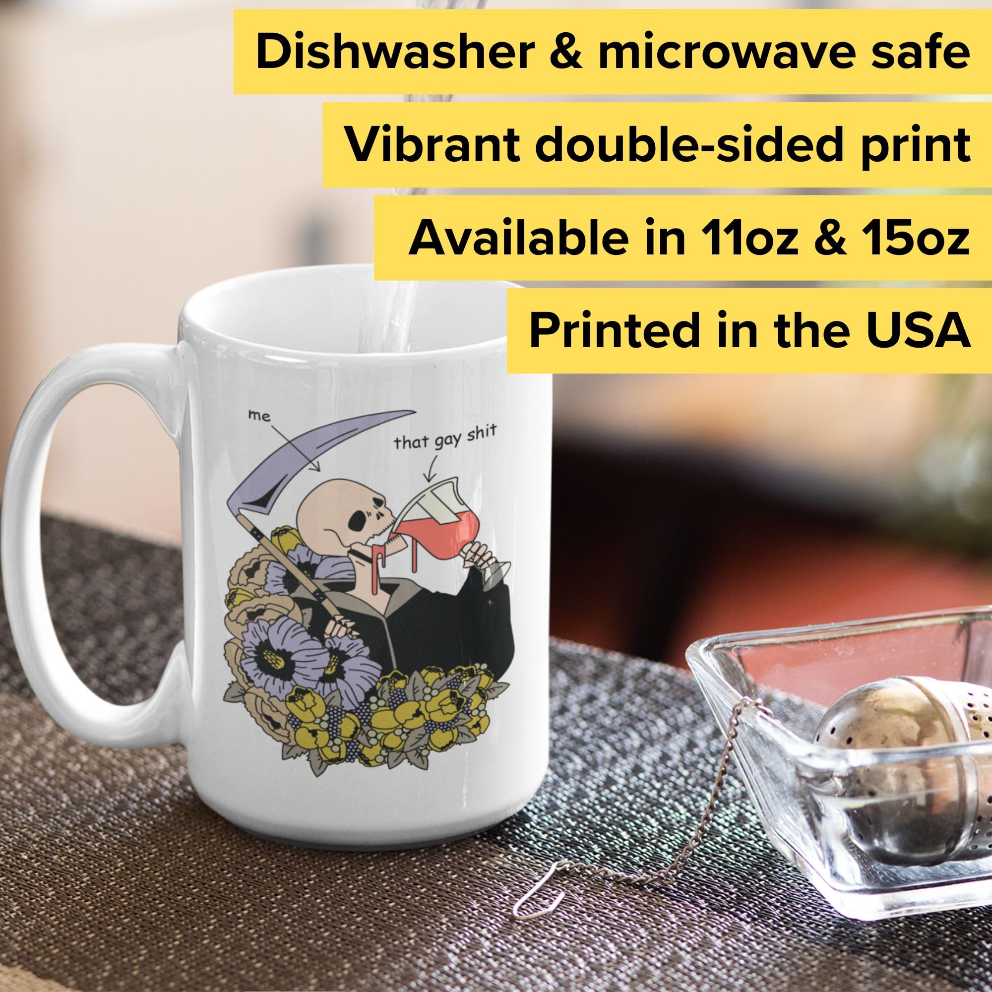 Never Better Skeleton Mug - Funny Sarcastic Coffee Cup For Coworkers & Dark Humor Lovers