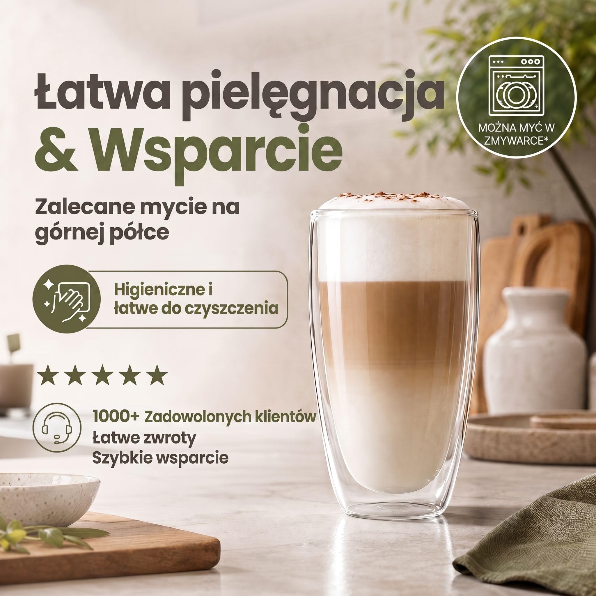 Dimono® Szklanki z Podwójną Ścianką 12 szt. - Latte & Koktajle | Ręcznie dmuchane szkło borokrzemianowe - efekt unoszenia napoju - do latte macchiato, wody i long drinków