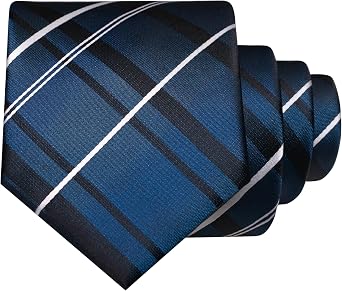 JEMYGINS Mens Striped Tie and Pocket Square with Tie Clip Lapel Pin Set 4PCS