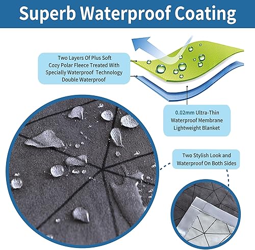 Miniatura 2 de Funda de manta impermeable de 90 x 90 pulgadas para bebés, adultos, perros, gatos o cualquier mascota, protector de 3 capas y manta 100% a prueba de