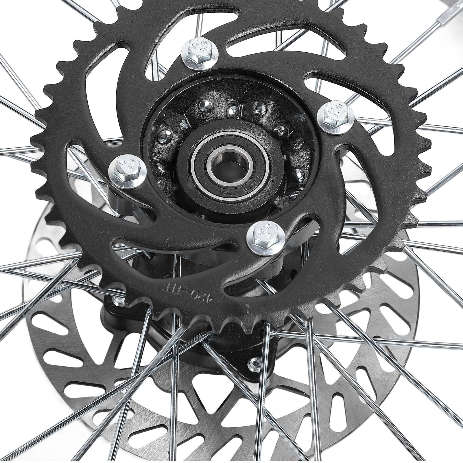 Ensemble de Pneus de Jante de Roue Arrière, Poignée Améliorée pour Tao Kayo TSD 110 TD 125 14 Pouces 90/100-14, Arbre de 15mm (Expédié avec du gaz)