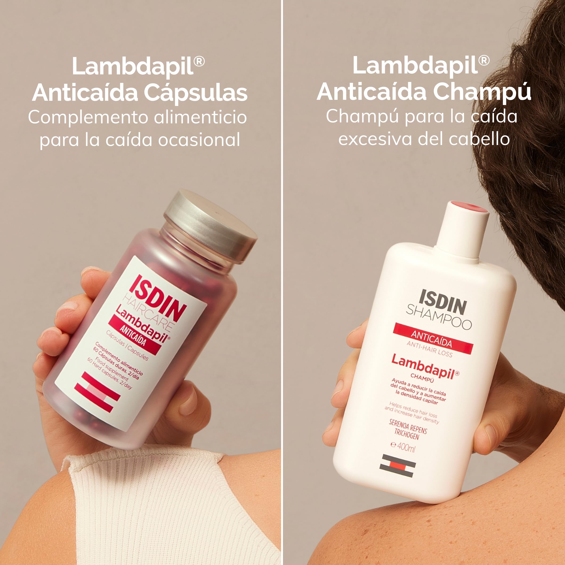 ISDIN Lambdapil 5 Alfa Plus 60 Cápsulas Anticaída del Cabello Complemento Alimenticio Zinc Biotina Serenoa repens Vitaminas Grupo B