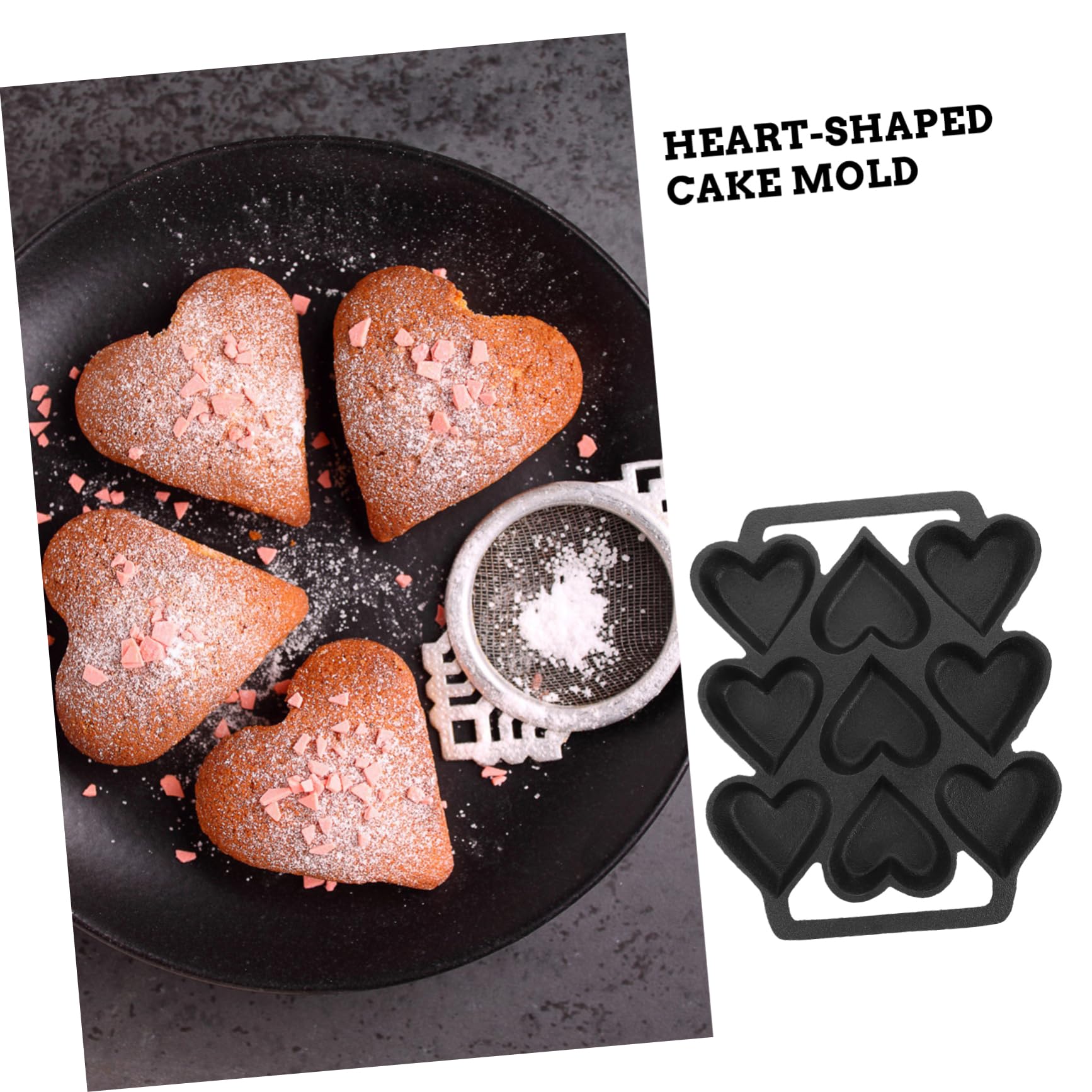 SHOWERORO Moule à Gâteau Forme De Cœur Cavités Pour Desserts Et Pâtisseries Aux Températures Élevées Et Basses Outil Pour Cuisine