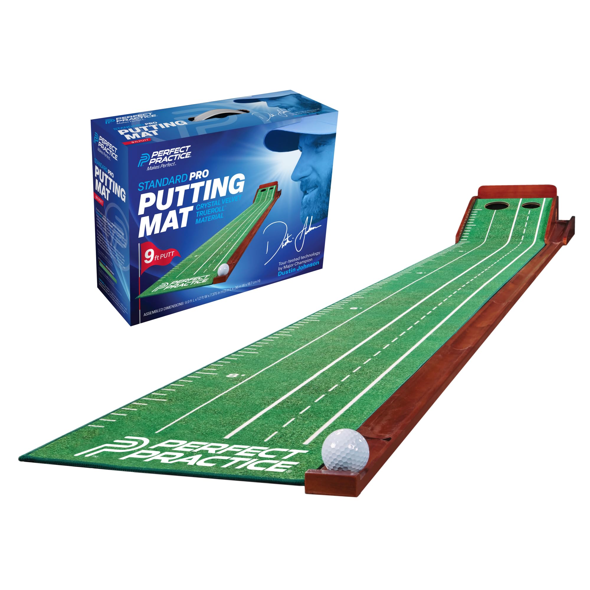 PERFECT PRACTICE Putting Mat - Indoor Golf Putting Green with 1/2 Hole Training for Mini Games & Practicing at Home or in The Office - Gifts for Golfers - Golf Accessories for Men