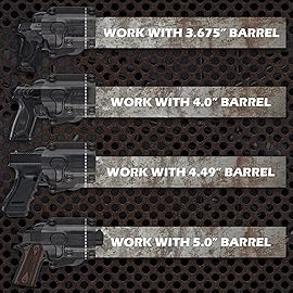 Mega-Fit Paddle Holster Fit Most Popular Full Size and Compact Pistols, Trigger Guard Locking System Level  Retention, Right Hand Black