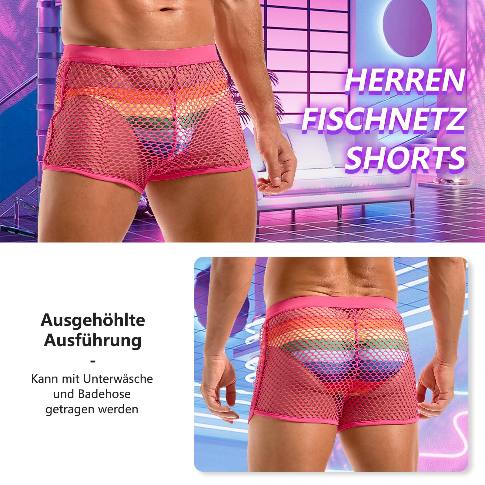 Amy Coulee Maillot de corps en résille pour homme